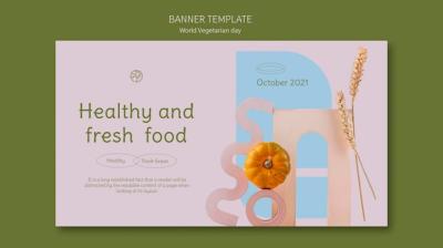 World Vegetarian Day Banner Template – Free Download