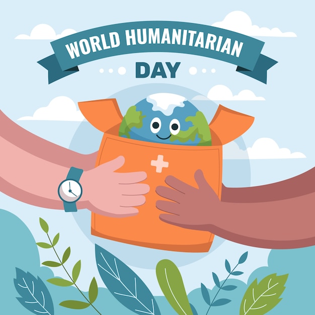 World Humanitarian Day Flat Illustration – Free Download