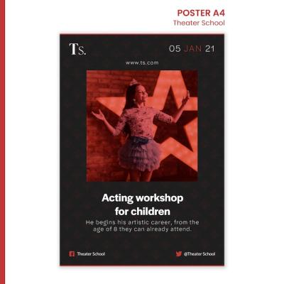 Theatre School Ad Poster Template – Free Download