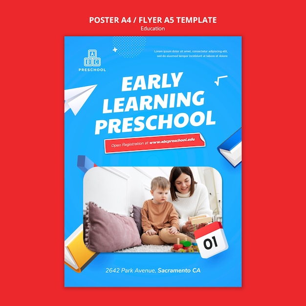 Realistic Education Poster Template – Free to Download