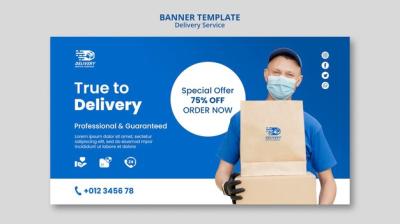 Delivery Service Banner Template – Download Free Stock Photo