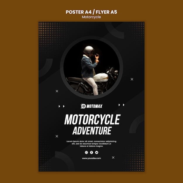 Motorcycle Adventure Poster Design – Download Free Stock Photo