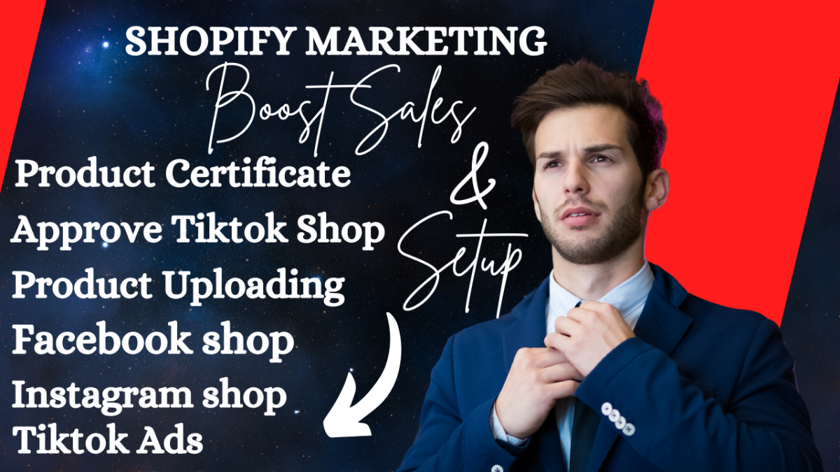 Setup & Approve TikTok Shop, Facebook Shop, TikTok Ads, FB Ads & Shopify Marketing