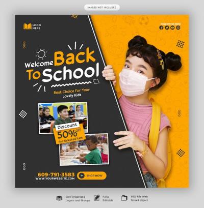 Back to School Social Media Post Banner Template – Free to Download