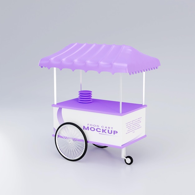 3D Render of a Food Cart Mockup – Free Download