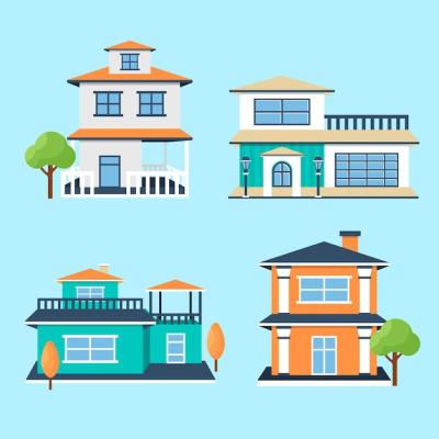 Illustrative House Collection Concept – Free Download