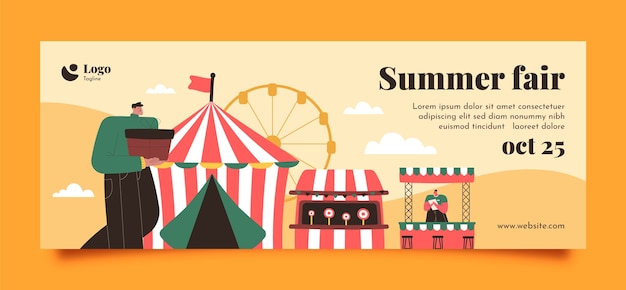 Flat Fair Social Media Cover Template – Free Download