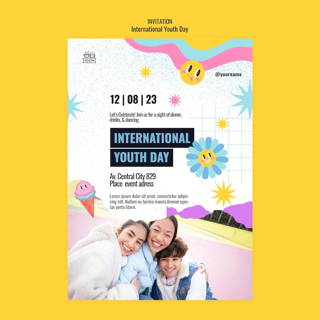 International Youth Day Celebration Invitation Template – Free to Download