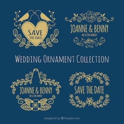 Golden Wedding Elements – Free Download, Download Free Stock Photo