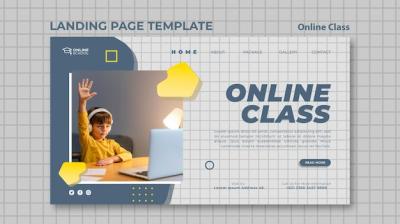 Landing Page Design for Online Classes Featuring Children – Free Download