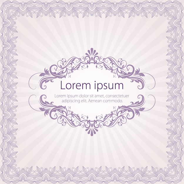 Decorative Vector Floral Square Frame for Invitations and Cards – Free Download