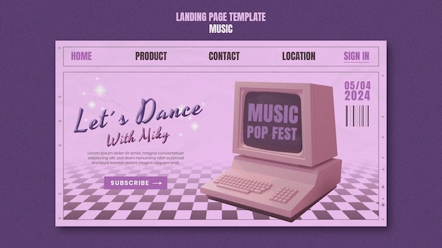 Retro Music Fest Landing Page Template – Free Download