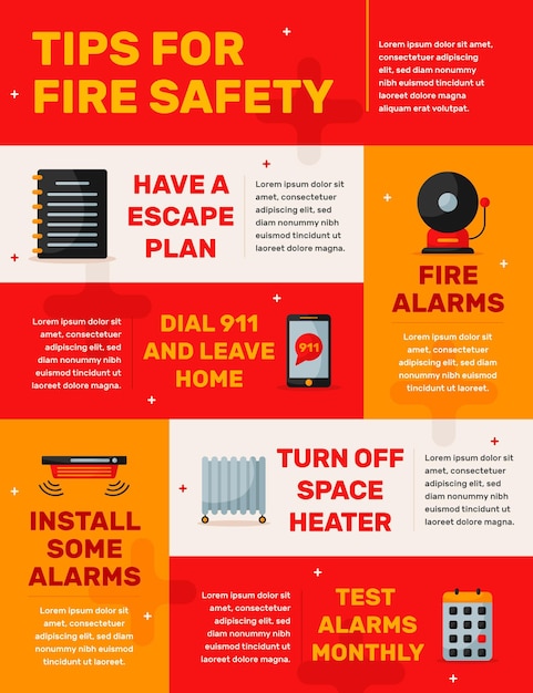 Fire Prevention Infographic in Flat Design – Free Download