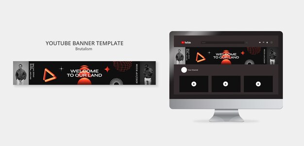 Brutalism Style YouTube Banner Template – Free Download