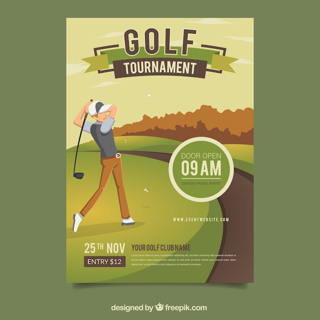 Creative Golf Poster Template – Free Download