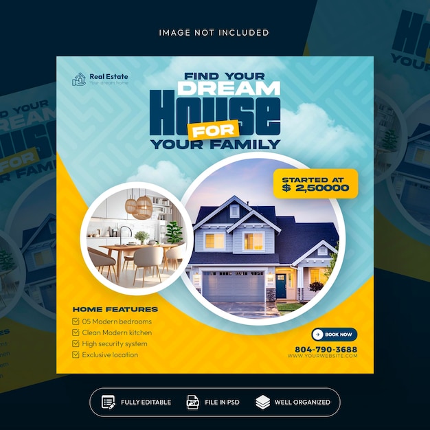 Luxury House Property Instagram Post Template for Real Estate – Free Download