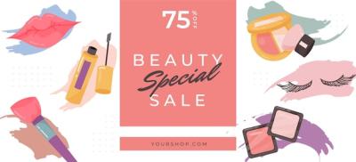 Hand Drawn Beauty Sale Banner – Free Download