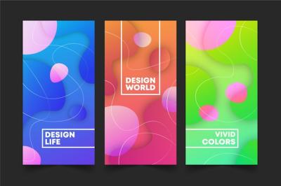 Abstract Gradient Shapes Cover Collection – Free Download Stock Photos