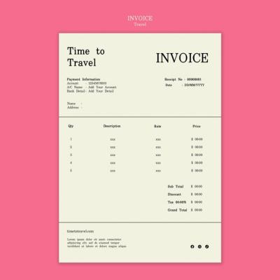 Flat Design Traveling Invoice Template – Free Download