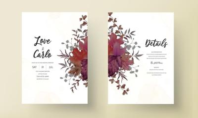 Beautiful Watercolor Autumn Leaves Invitation Card – Free to Download