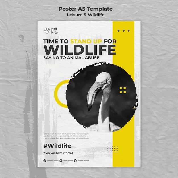 Vertical Poster Design for Wildlife and Environment Protection – Free Download