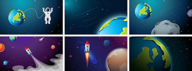 Planet, Rocket, and Astronaut Scene – Free Stock Photo for Download