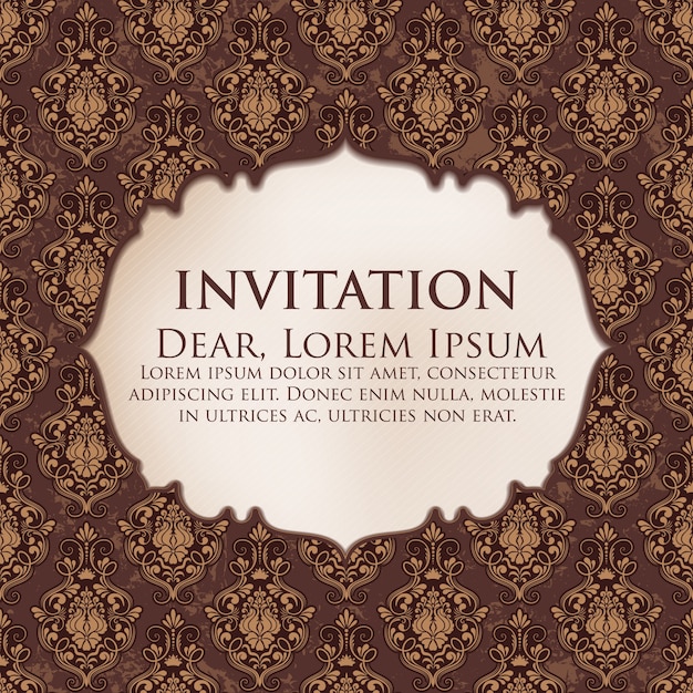 Vintage Wedding Invitation and Announcement Card Design Template – Free Download