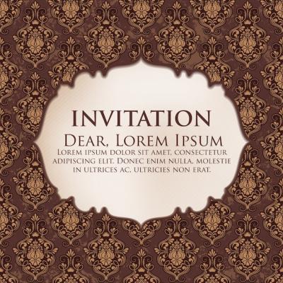 Vintage Wedding Invitation and Announcement Card Design Template – Free Download