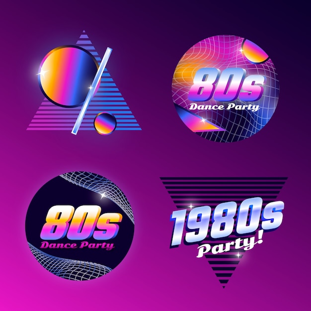 80s Party Labels Template for Your Creative Projects – Free Download