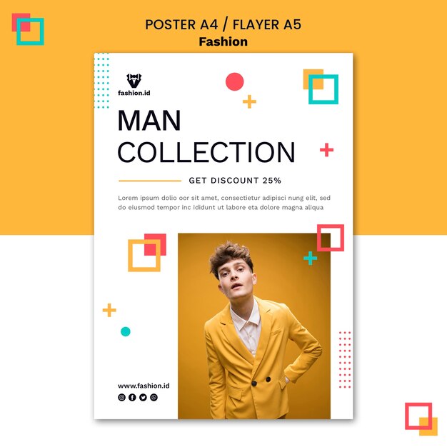 Fashion Poster Design Featuring Male Model – Free Download, Free Stock Photo