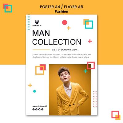 Fashion Poster Design Featuring Male Model – Free Download, Free Stock Photo