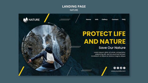 Nature Protection and Preservation Landing Page Template – Free to Download