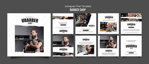 Barbershop Instagram Posts Collection – Free Download