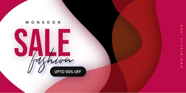 Abstract Fashion Monsoon Sale Banner – Discount Offer Background, Free Download Stock Photo