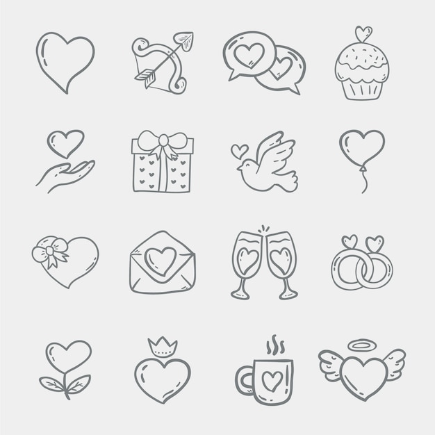 Doodle Valentine’s Day Element Collection – Free Download