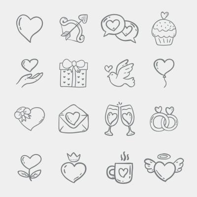 Doodle Valentine’s Day Element Collection – Free Download