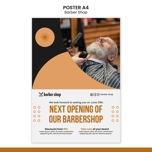 Barber Shop Poster Template Design – Free Download