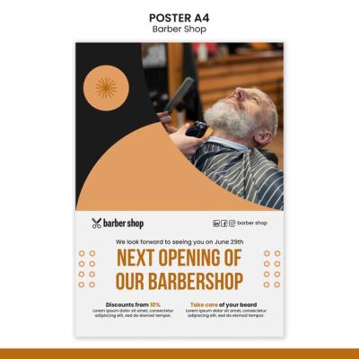 Barber Shop Poster Template Design – Free Download