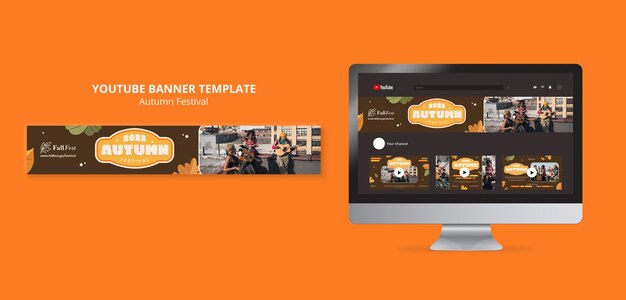 Autumn YouTube Channel Art Template – Free Download