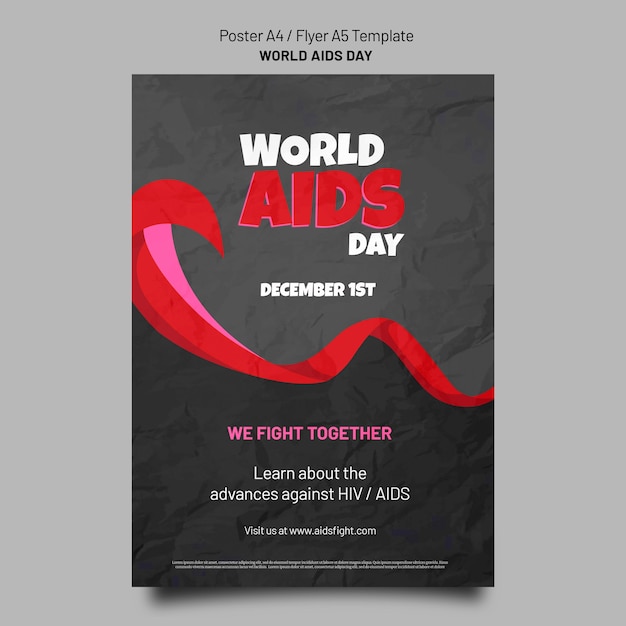 Aids Day Awareness Print Template – Free Download