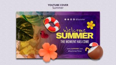 Summer Season YouTube Cover Template – Download Free Stock Photo