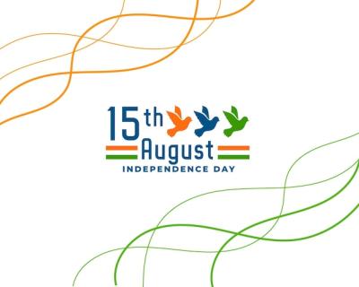 Independence Day of India Background in Flat Line Style – Free Download