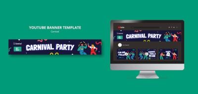 Carnival Celebration YouTube Banner Template – Free Download