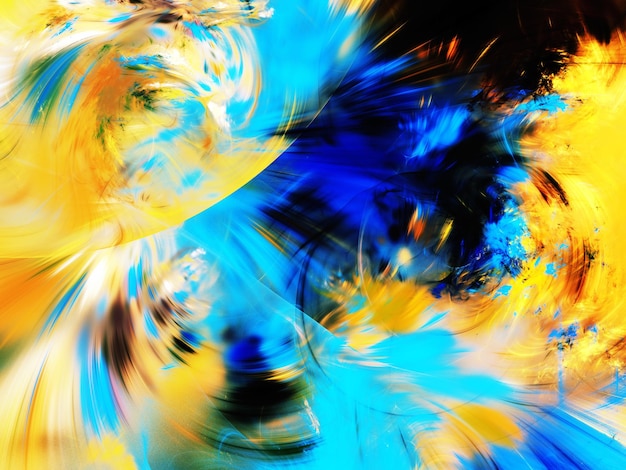 Blue and Yellow Abstract Fractal Background – Free to Download