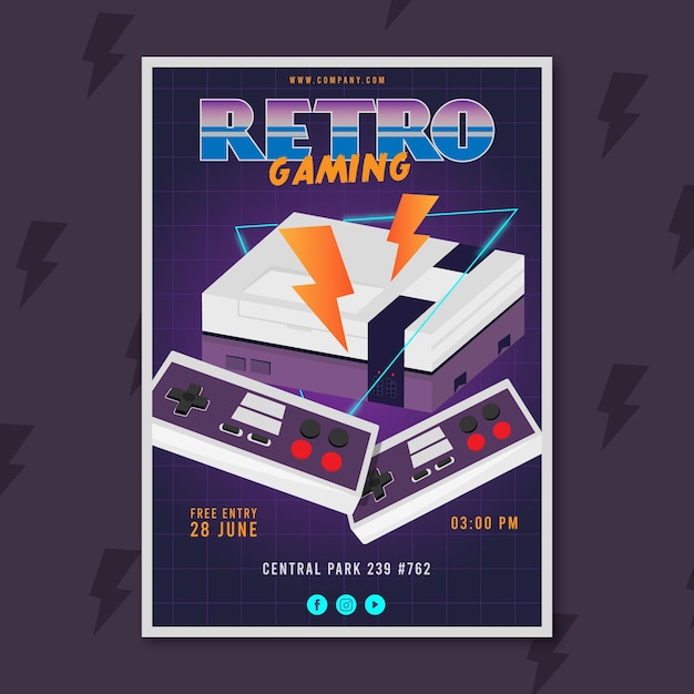 Retro Gaming Poster Template – Free Download