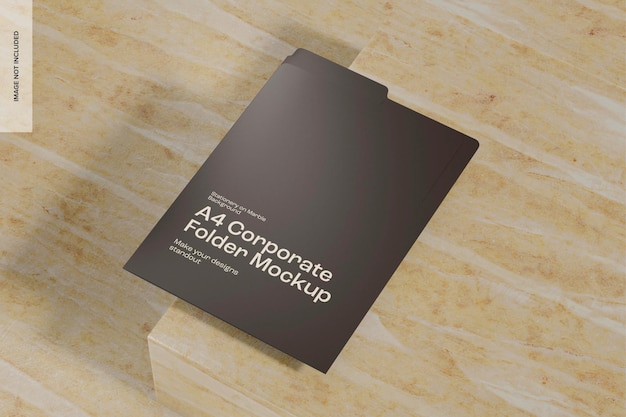 A4 Corporate Folder Mockup, Top View – Free Download