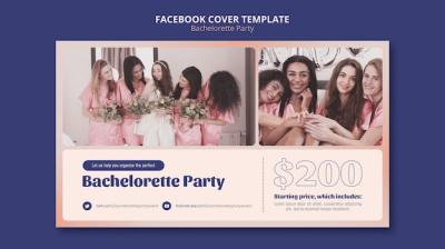 Gradient Bachelorette Party Facebook Cover – Free to Download