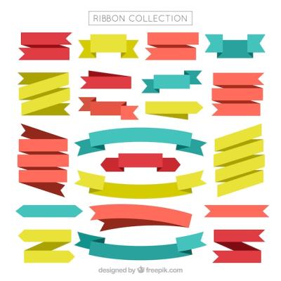 Colorful Ribbons in Flat Design – Free Download