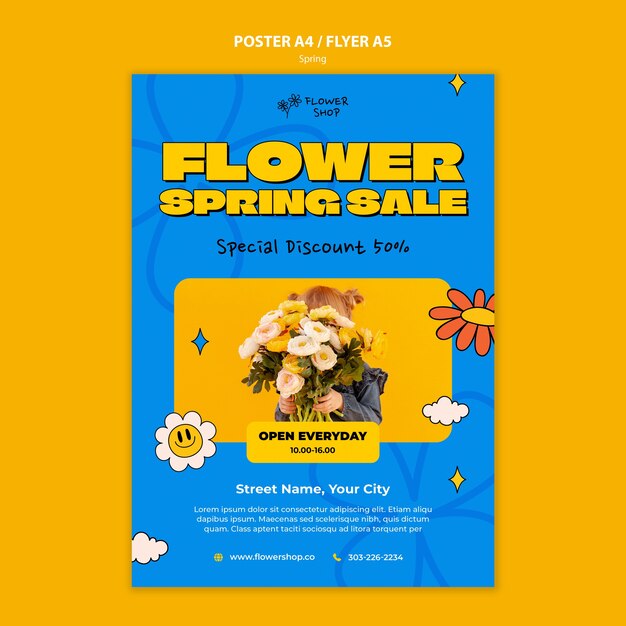 Spring Sale Template Design – Free Download