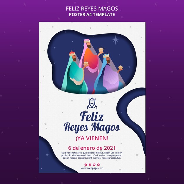 Feliz Reyes Magos Template Poster – Free Download